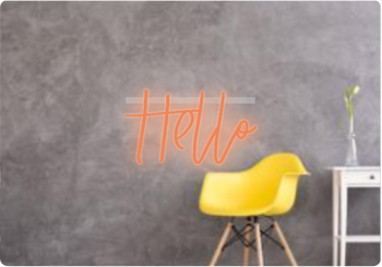 Custom text: Hello