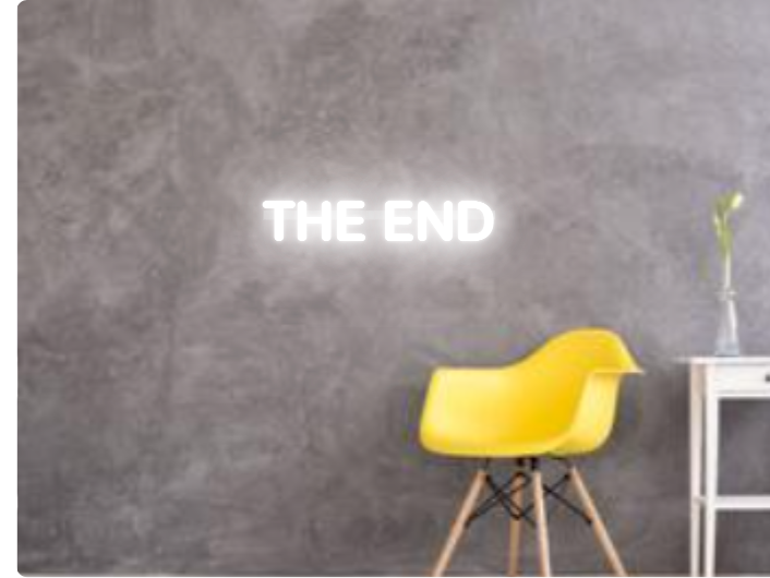Custom text: THE END