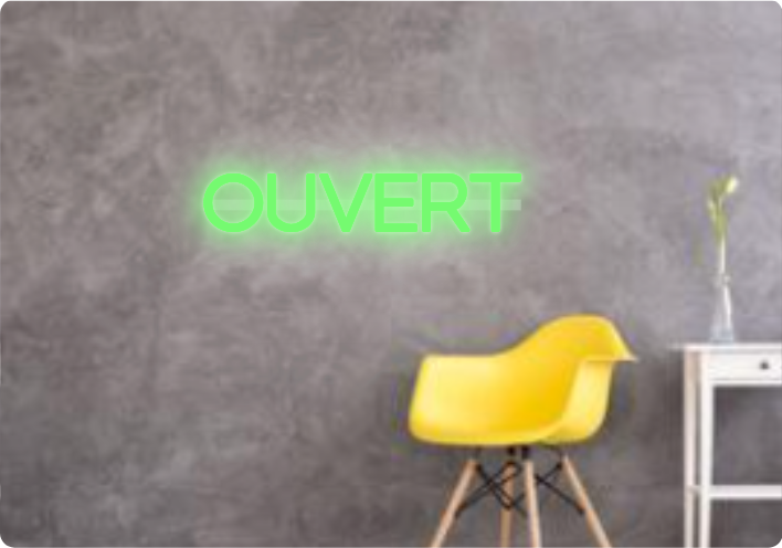 Custom text: OUVERT