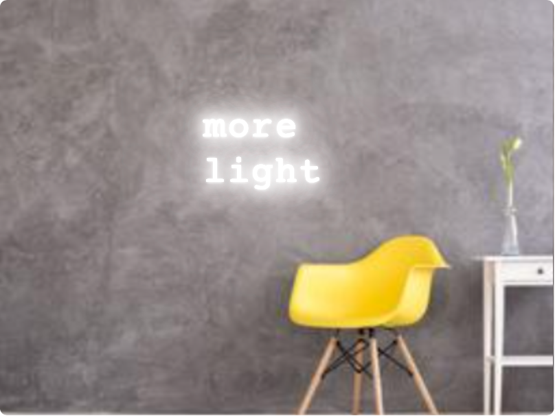 Custom text: more
light