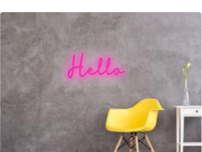 Custom text: Hello
