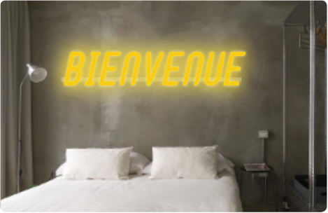 Custom text: BIENVENUE