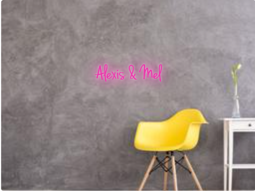 Custom text: Alexis & Mel