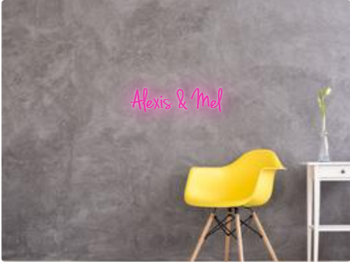 Custom text: Alexis & Mel
