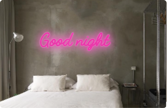 Custom text: Good night