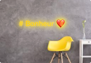 Custom text: # Bonheur ❤️