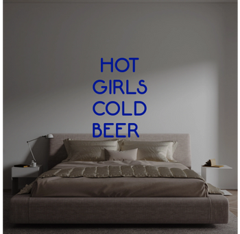 Custom text: HOT
GIRLS
COLD
BEER