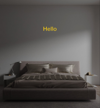 Custom text: Hello