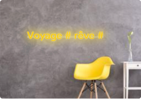 Custom text: Voyage # rêve #