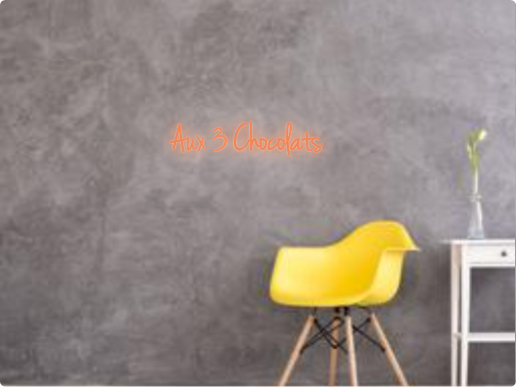 Custom text: Aux 3 Chocolats
