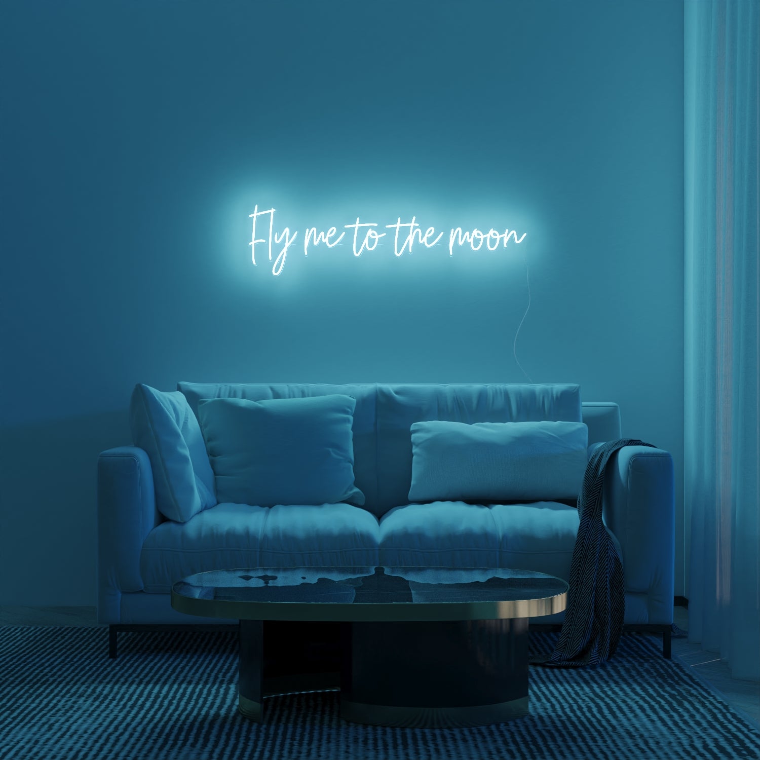 Fly me to the moon, signe en néon LED