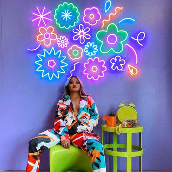 Flower Power by Emily Eldridge - signe en néon LED