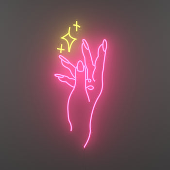 Sass hand  by Girl Knew York - signe en néon LED