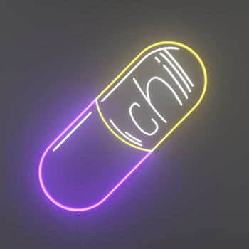 Take a Chill Pill by Kelly Dabbah - signe en néon LED