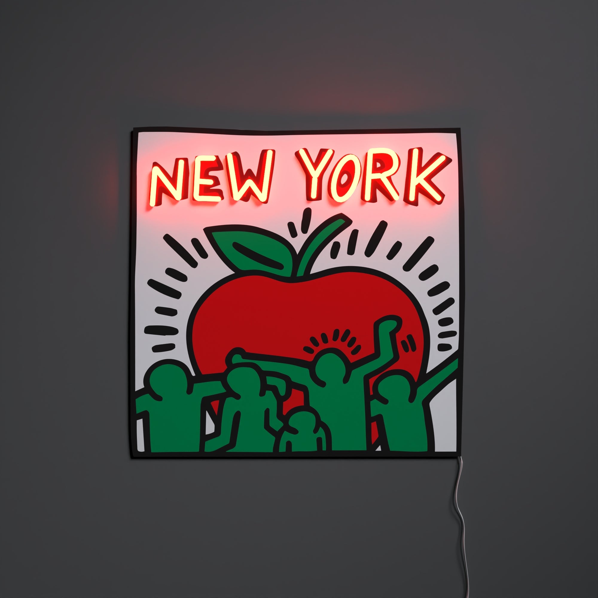 New York Yellowpop x Keith Haring, LED-Neonzeichen