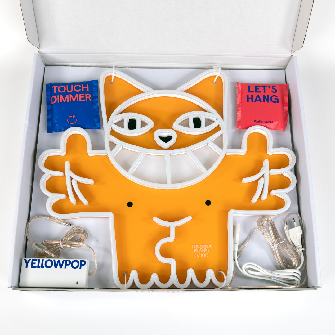 Monsieur Chat Edition #2 by Yellowpop, Zeichen aus LED-Neonlicht
