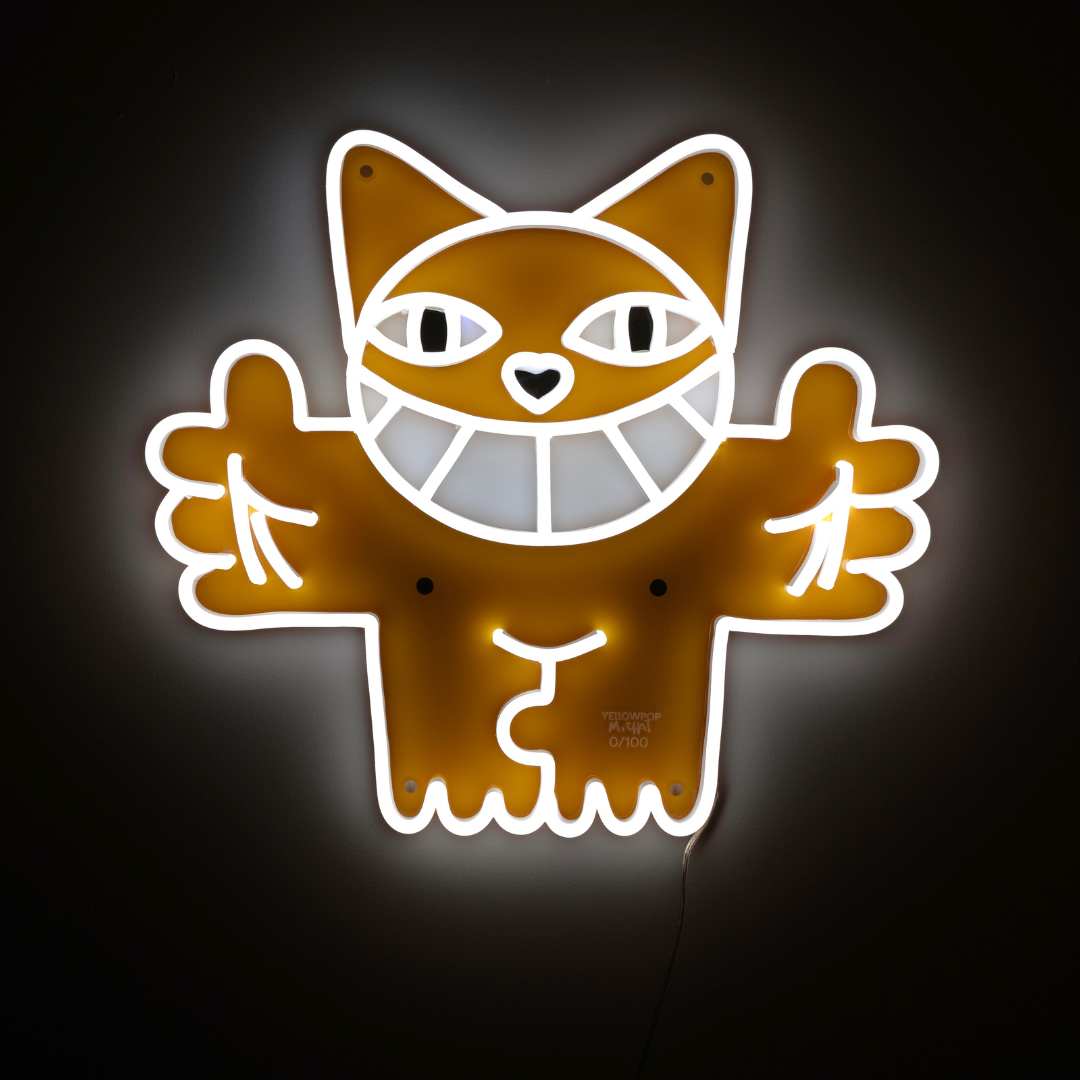 Monsieur Chat Edition #2 by Yellowpop, Zeichen aus LED-Neonlicht