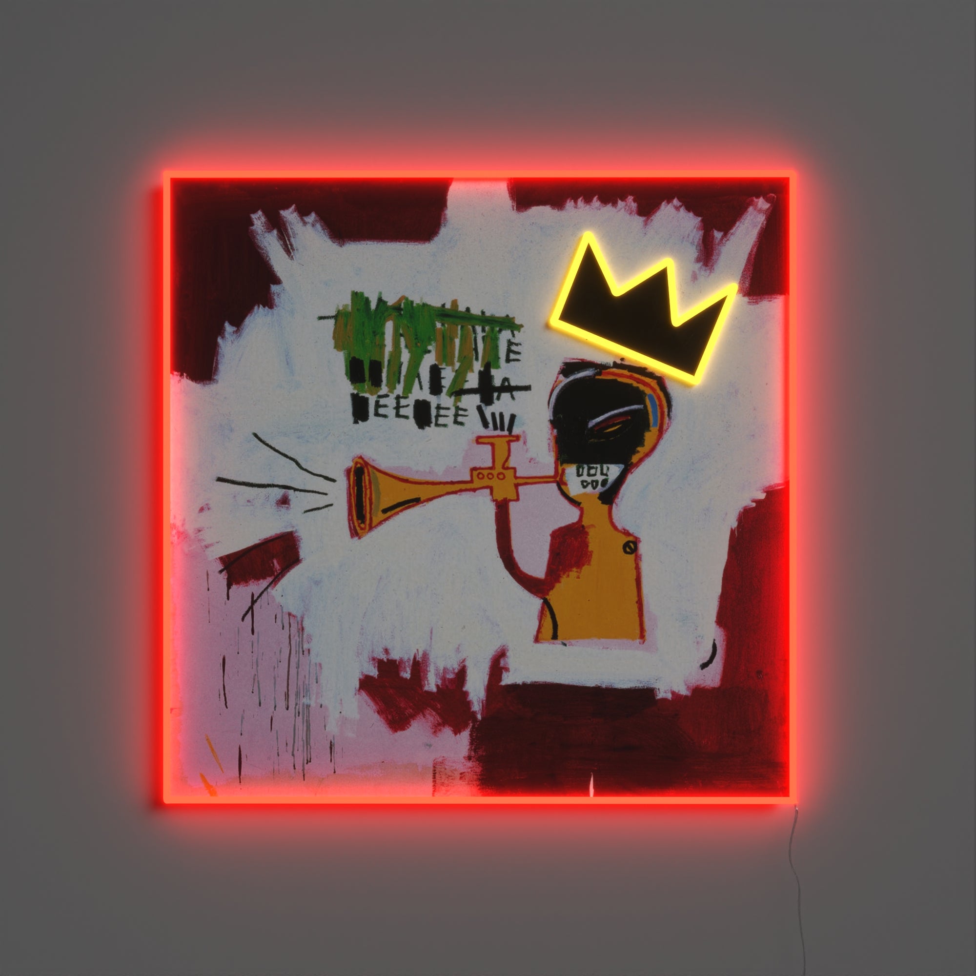 Trumpet Painting YP x Jean Michel Basquiat, LED-Neonzeichen