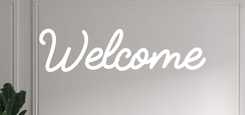 Custom text: Welcome