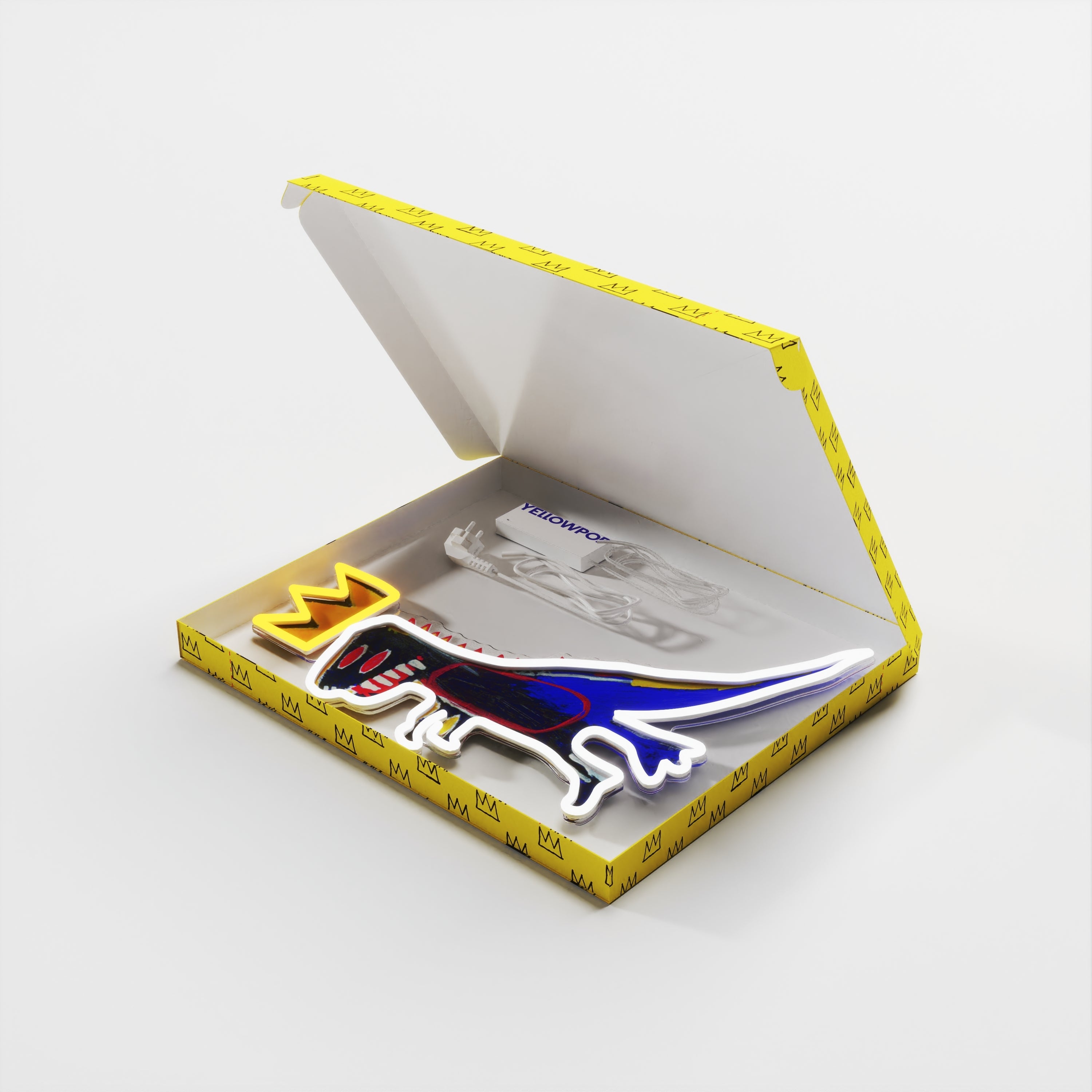 PEZ Dispenser YP x Jean Michel Basquiat, Zeichen aus Neon Led