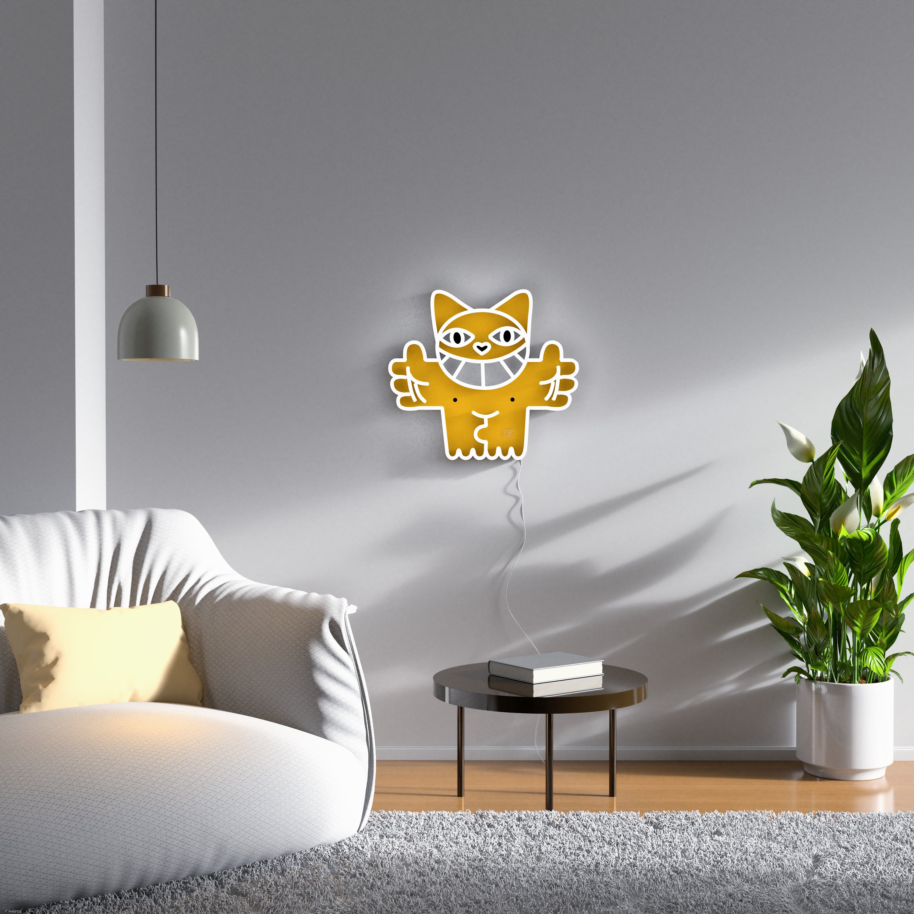 Monsieur Chat Edition #2 by Yellowpop, Zeichen aus LED-Neonlicht