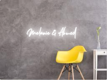 Custom text: Melanie & Ahmed