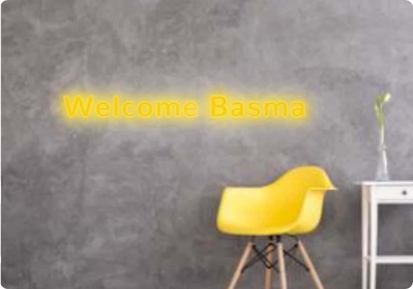 Custom text: Welcome Basma