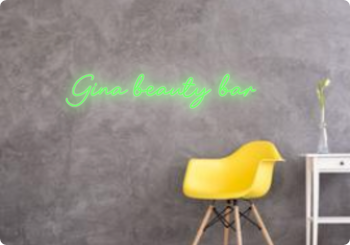 Custom text: Gina beauty bar