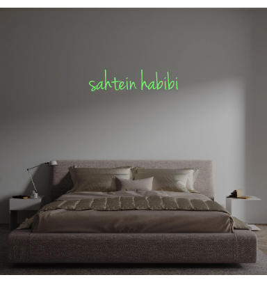 Custom text: sahtein habibi