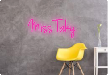 Custom text: Miss Taky