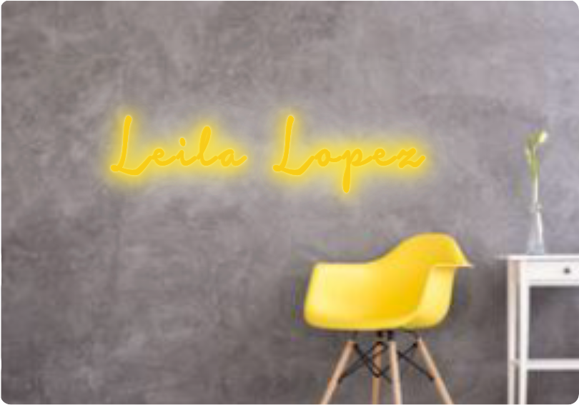 Custom text: Leila Lopez