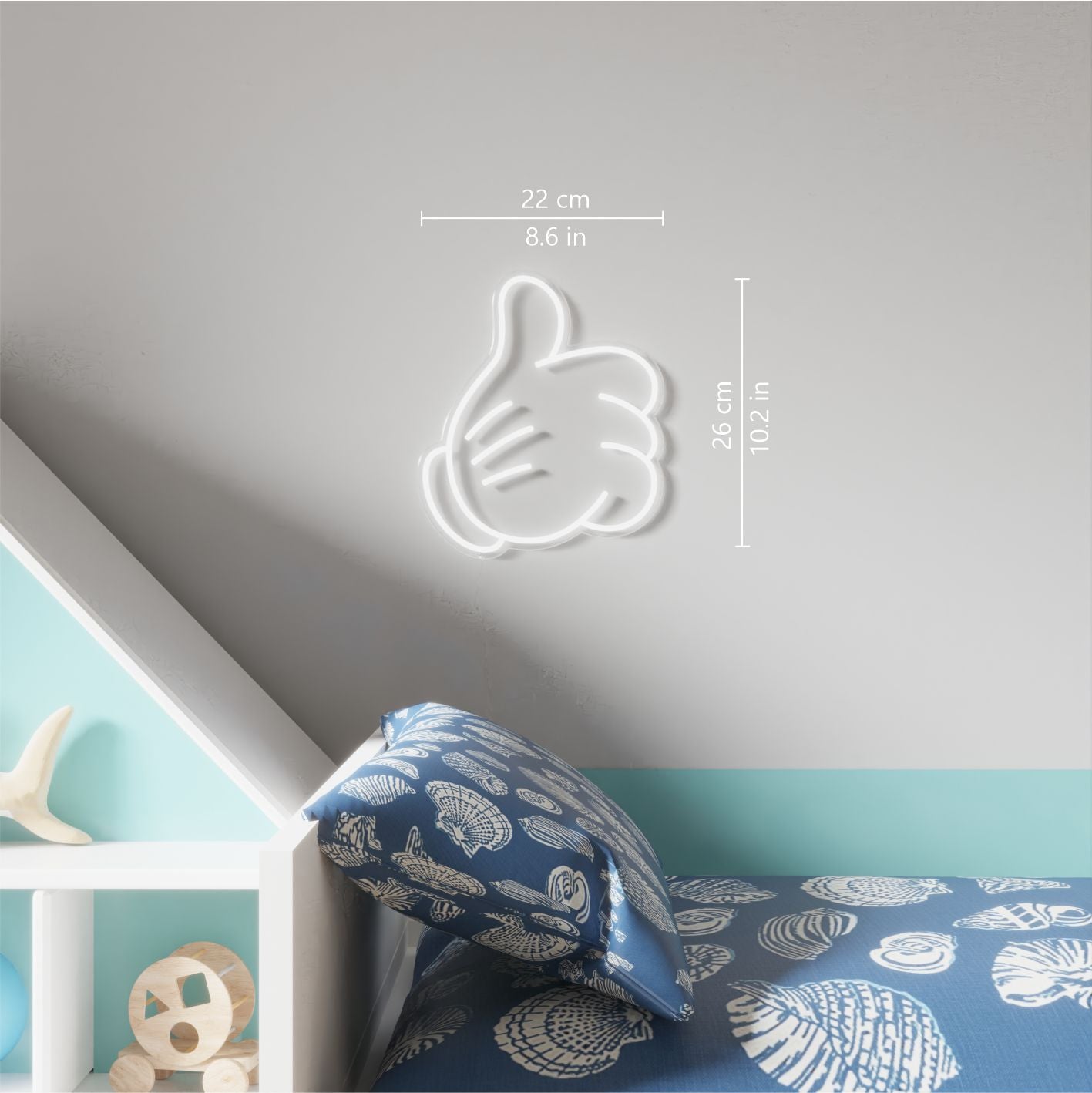 Glove Thumbs Up (Small version) by Yellowpop, signe en néon LED