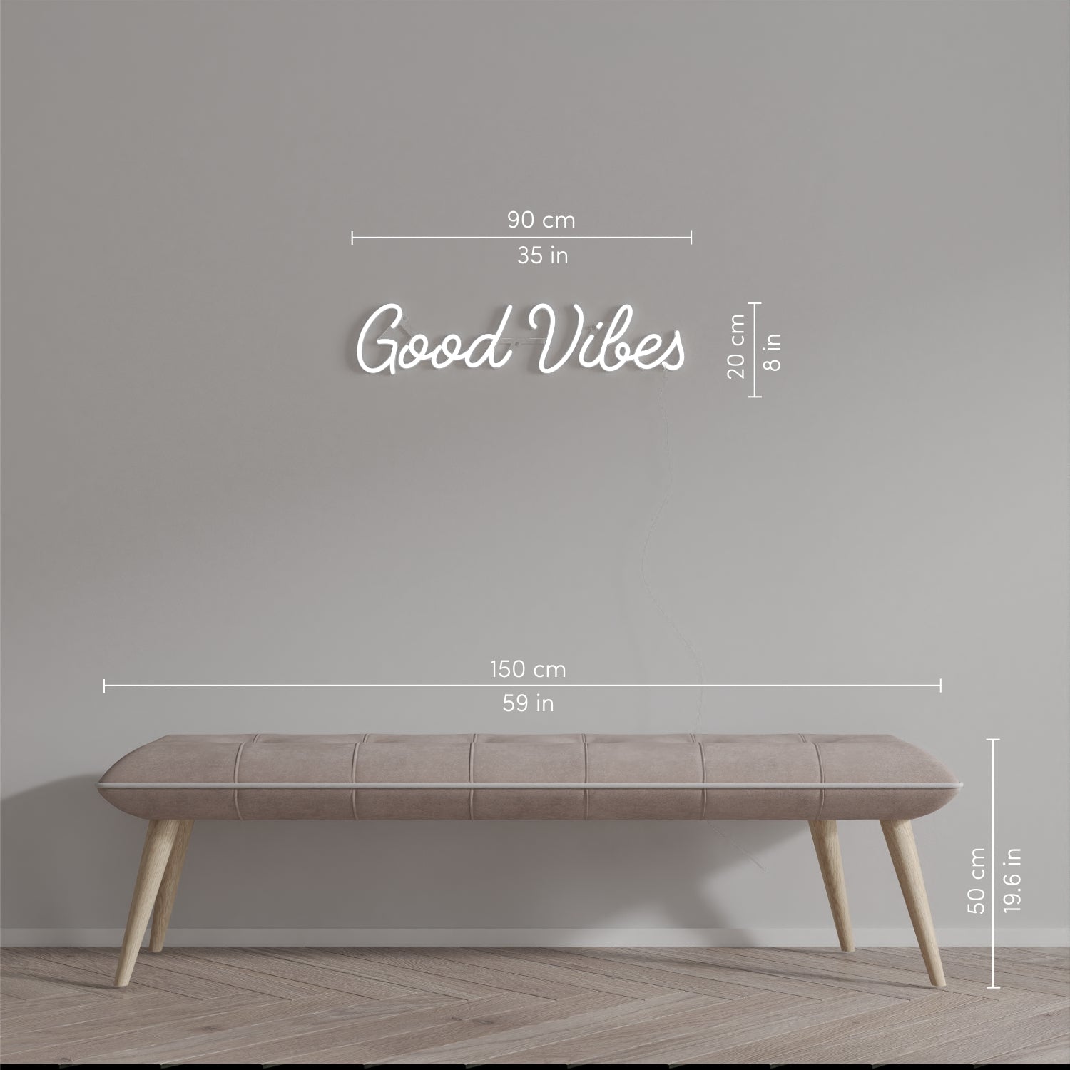Good Vibes, Zeichen aus LED-Neon