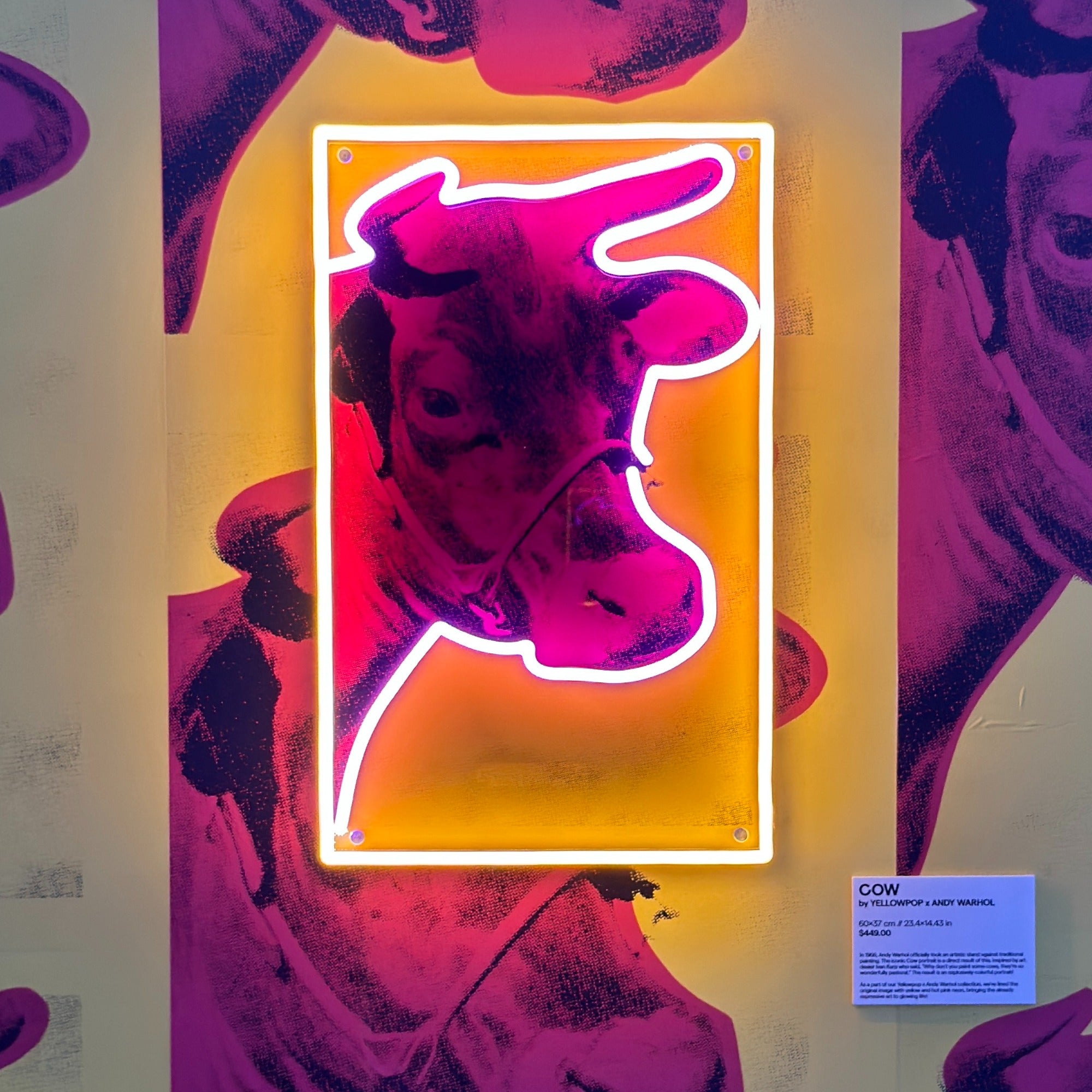 Cow by Andy Warhol - Neon-LED-Zeichen