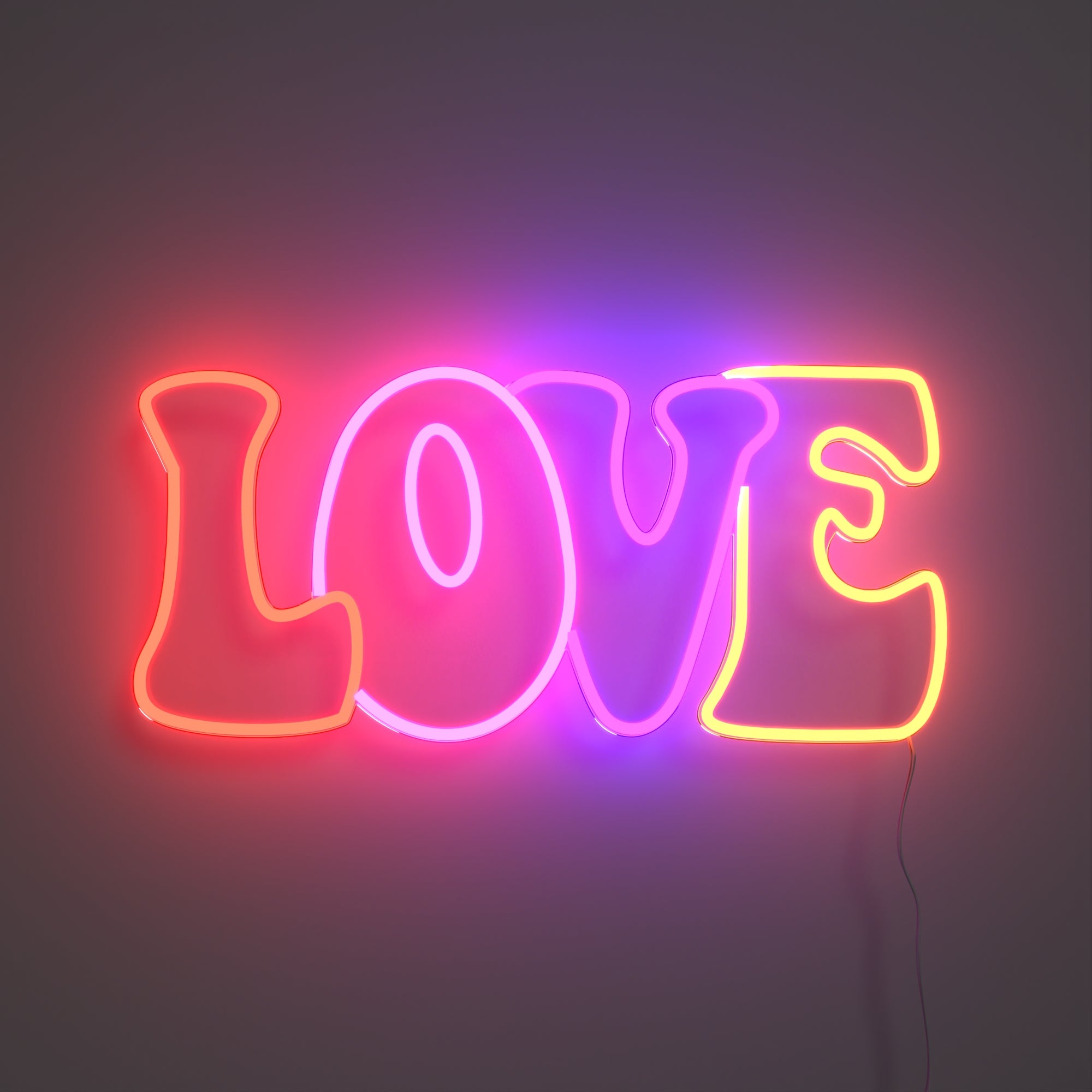 LOVE, Zeichen aus Neon-LED