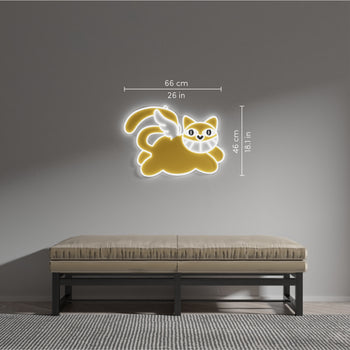 Herr Katze, Zeichen aus Neon-LEDs