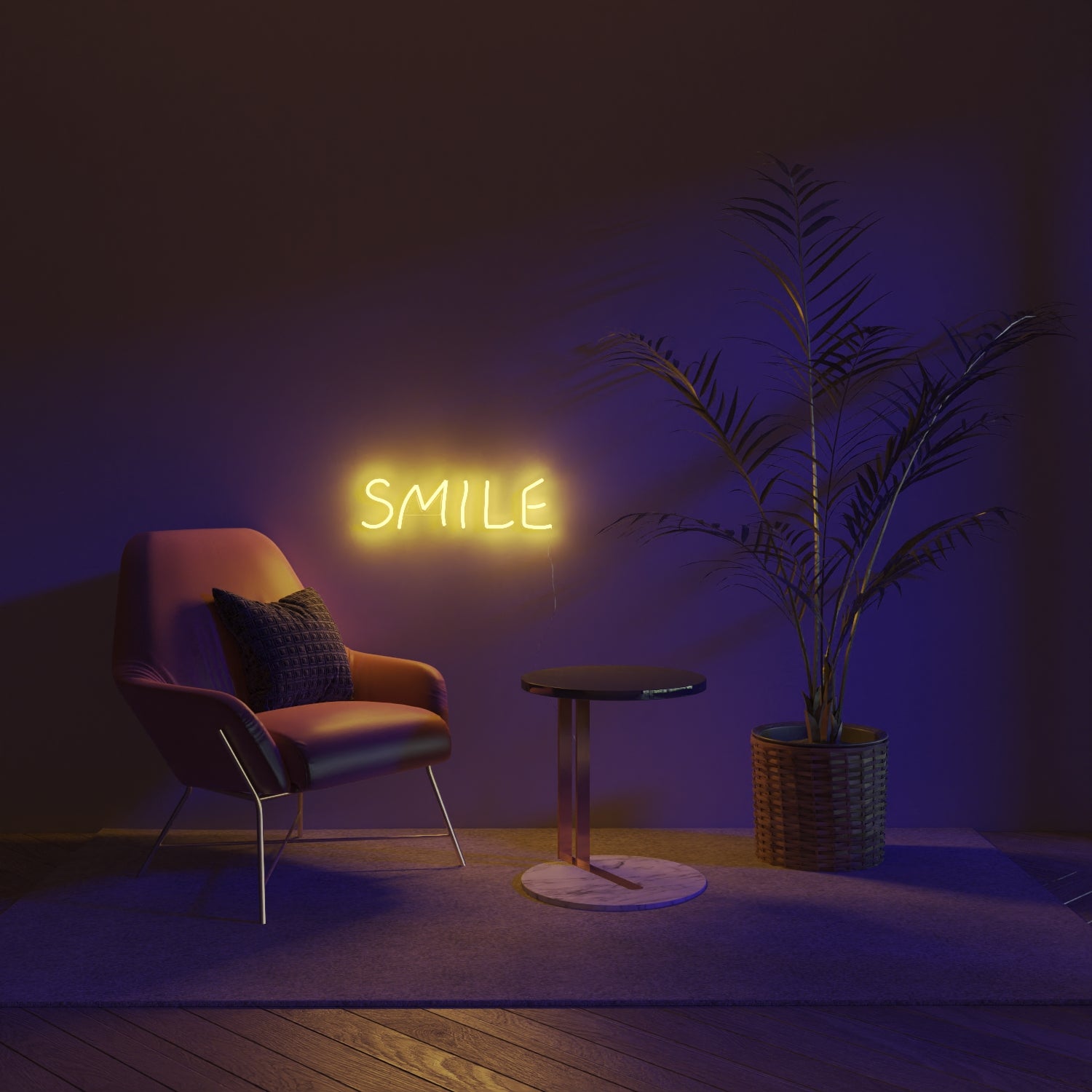 Smile, Zeichen aus Neon-LEDs