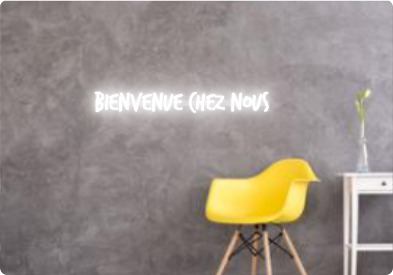 Custom text: Bienvenue chez nous