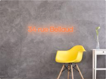 Custom text: 34 rue Bellaud