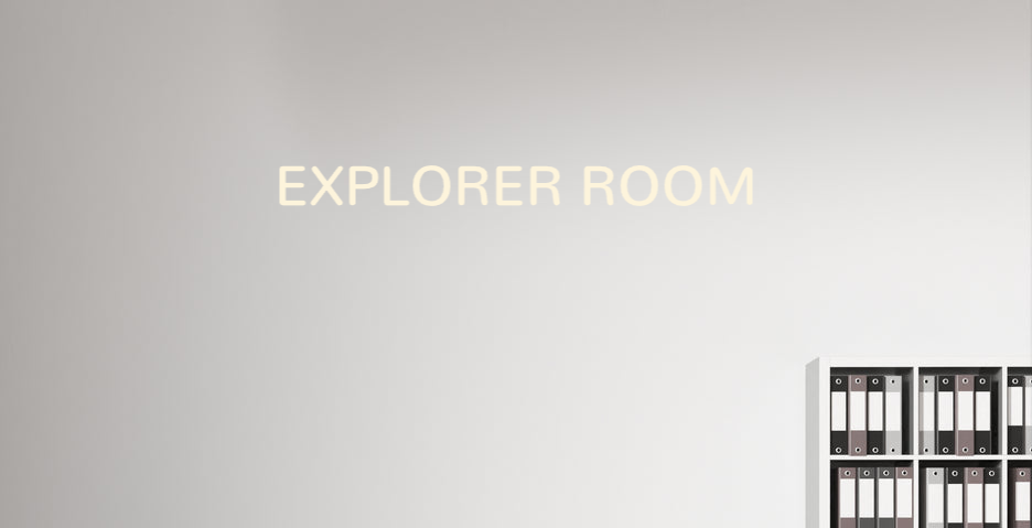 Custom text: EXPLORER ROOM