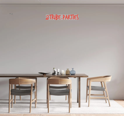 Custom text: @tribe.parties