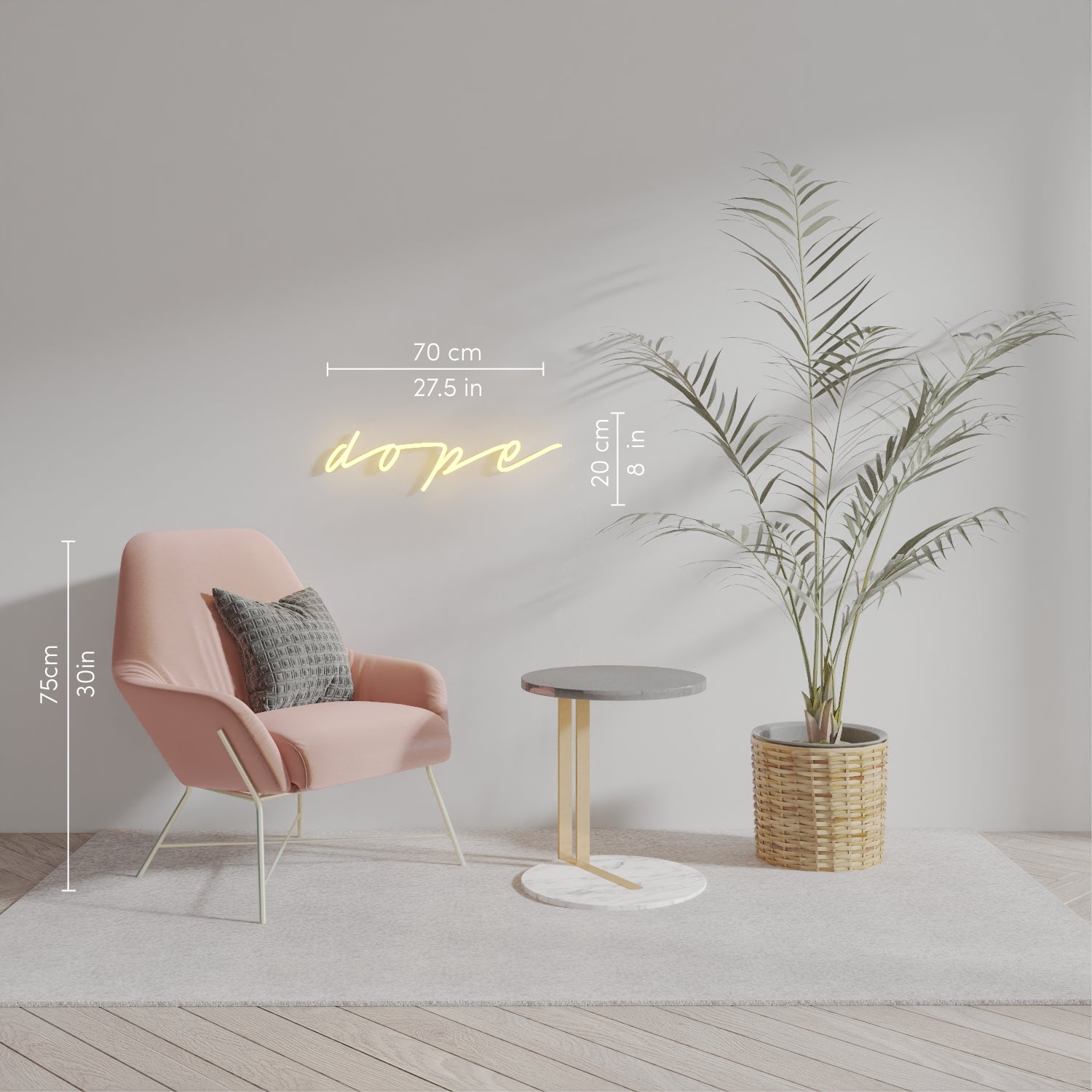 Dope, Zeichen aus Neon-LEDs