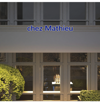 Custom text: chez Mathieu