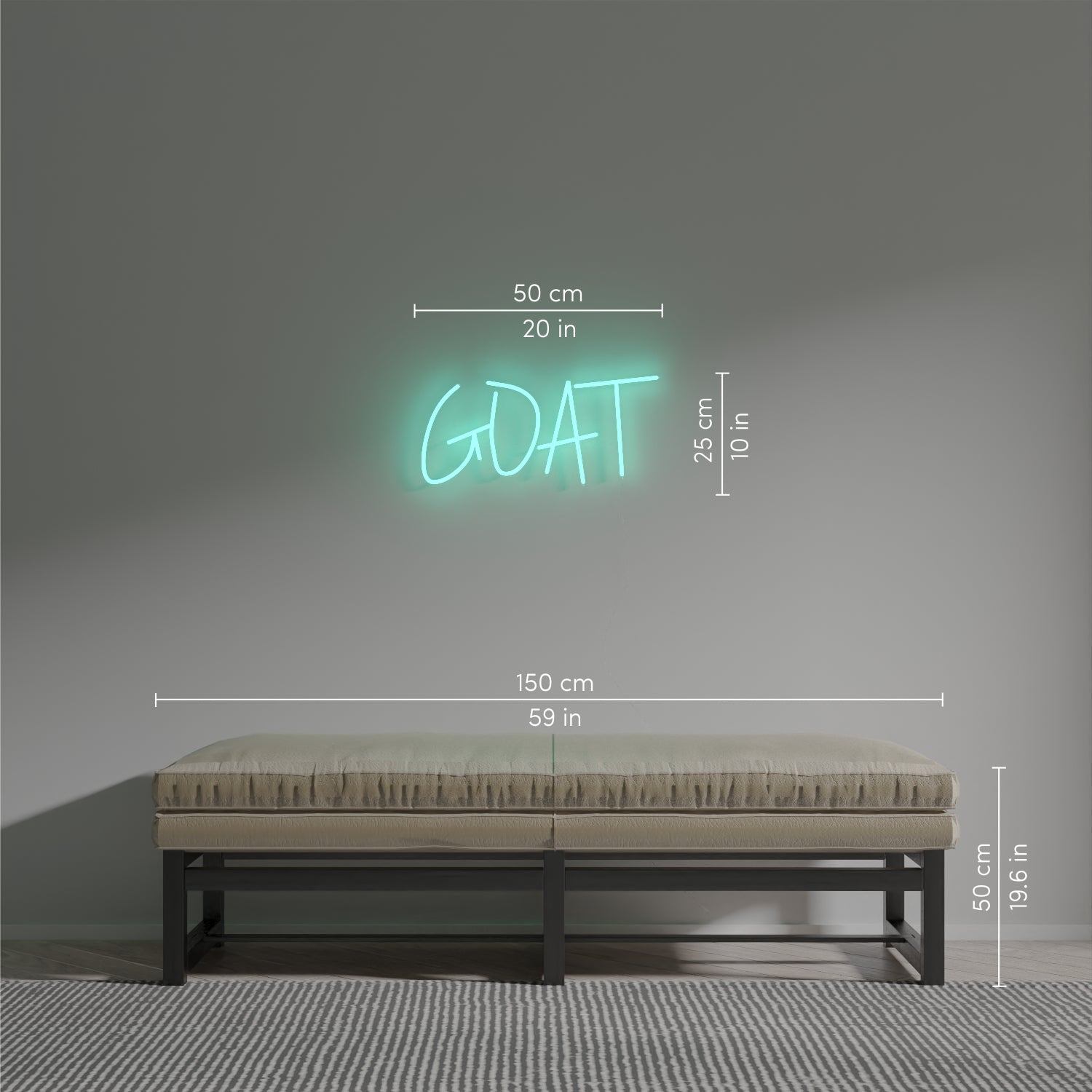 GOAT, Zeichen aus Neon-LEDs