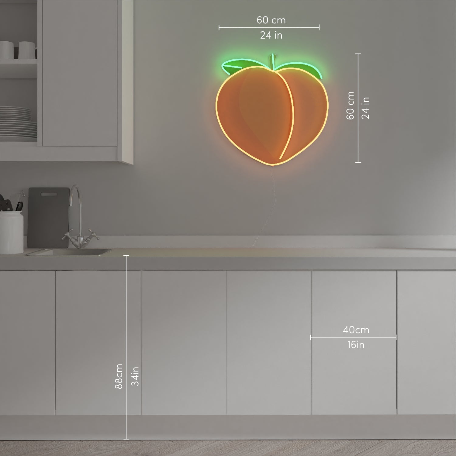 Peachy - Zeichen aus Neon-LEDs