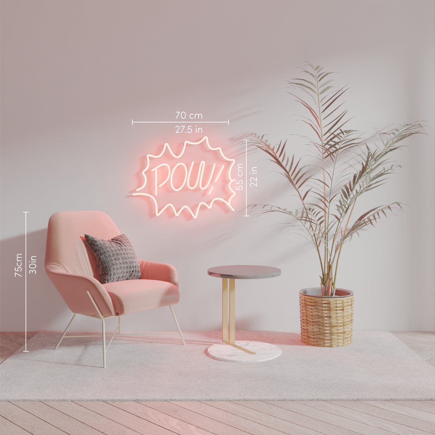 POW, Zeichen aus Neon-LEDs