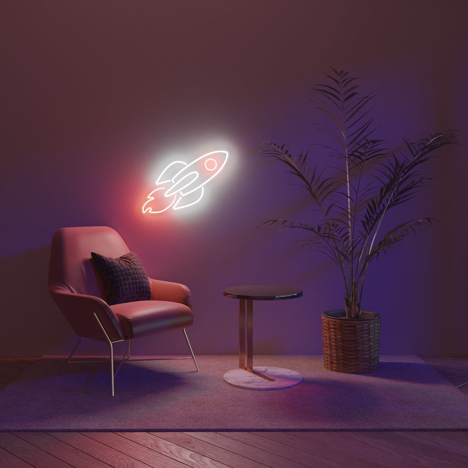 The Rocket - Zeichen aus Neon-LEDs