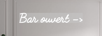 Custom text: Bar ouvert ->