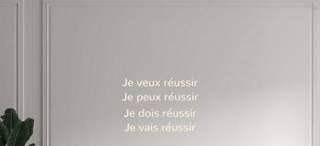 Custom text: Je veux réussir
Je peux réussir
Je dois réussir
Je vais réussir