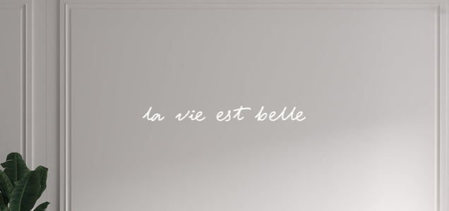 Custom text: la vie est belle